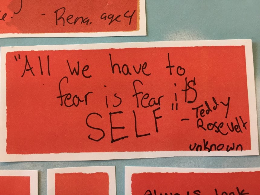 "All we have to fear is fear its self" Teddy Rosevelt unknown