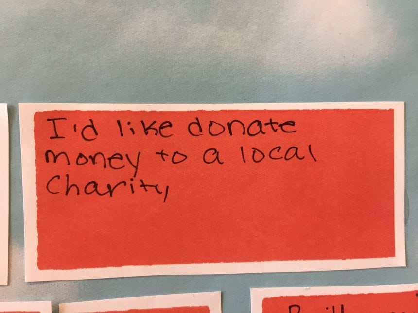I'd like to donate money to a local charity