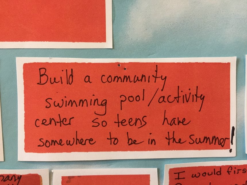 Build a community swimming pool/activity center so teens have somewhere to be in the summer!