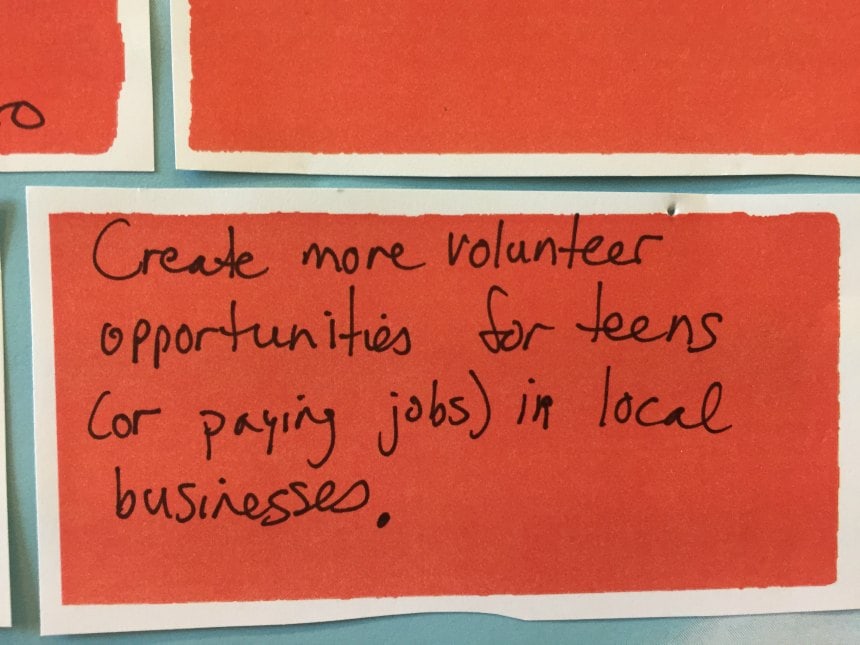 Create more volunteer opportunities for teens (or paying jobs) in local businesses.