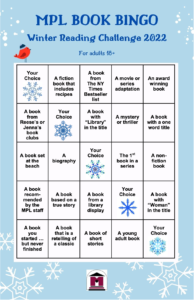 MPL Book Bingo Winter Reading Challenge 2022
