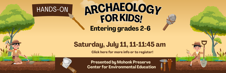 Slider image promoting an Hands On Archaeology for Kids event