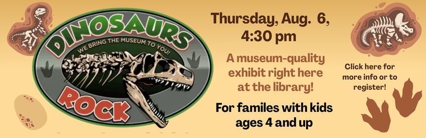 Image promoting Dinosaurs Rock project. Image links to program inform.