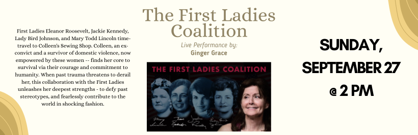 Slider image for "The First Ladies Coalition" program, occurring on September 27th at 2 PM