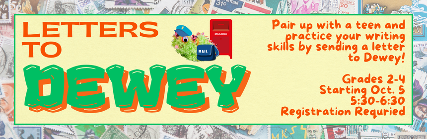 Slider promoting the Letters to Dewey event
