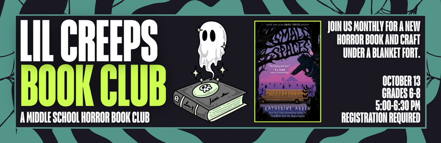 Slider Promoting the Lil Creeps Book Club- A Middle School Horror Book Club
