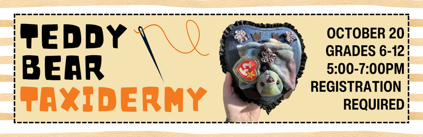 Slider image promoting the teddy bear taxidermy program