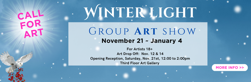 Slider Promoting the Winter Light Group Art Show